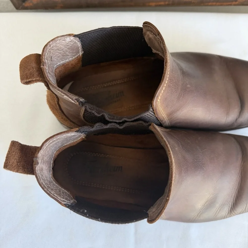 Florsheim Chalet Gore Brown Leather Chelsea Slip On Boots Mens 10 Wide 11964-215